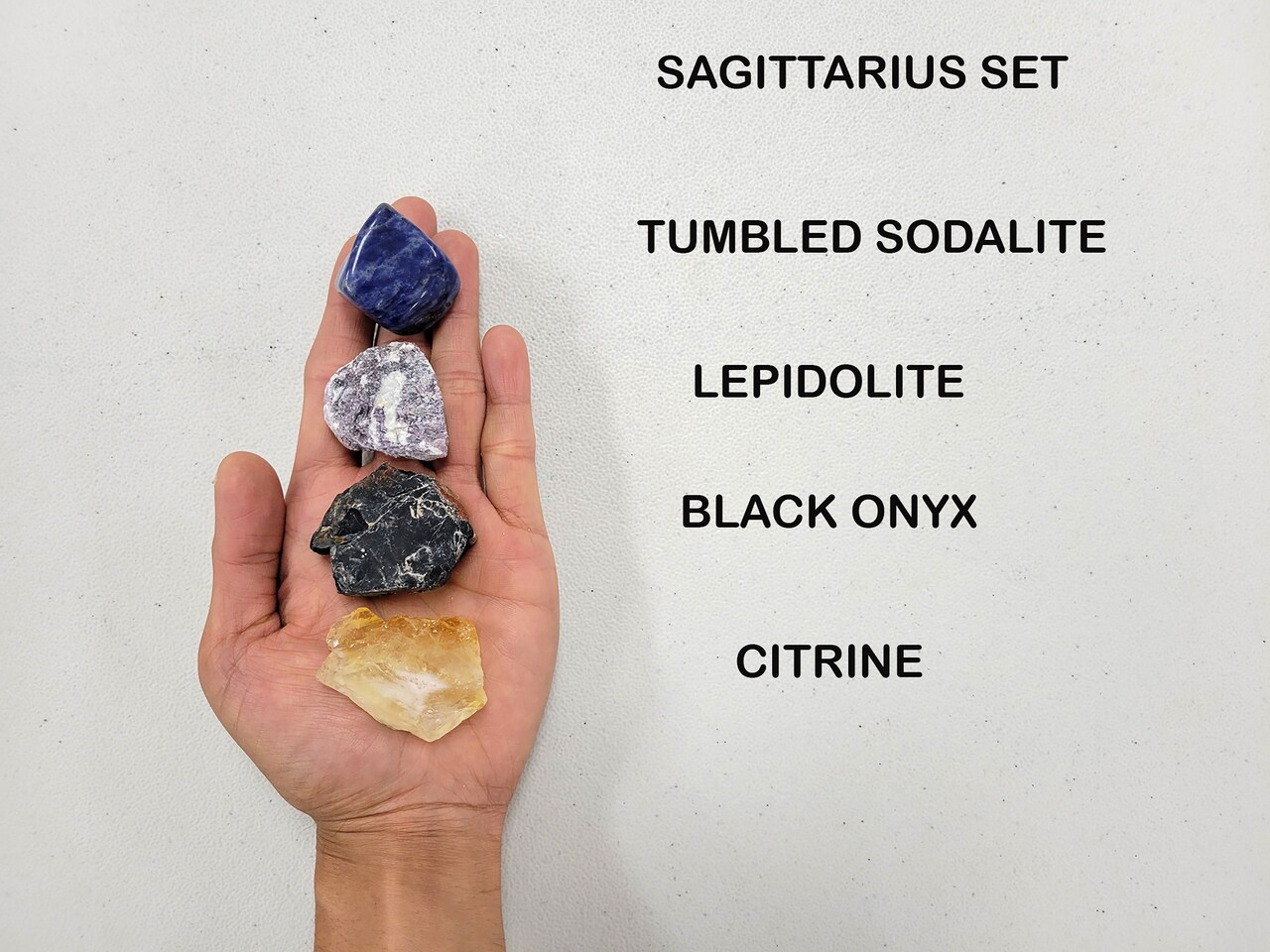 Crystals For Sagittarius Zodiac Sign Sodalite Lepidolite Black Onyx Citrine